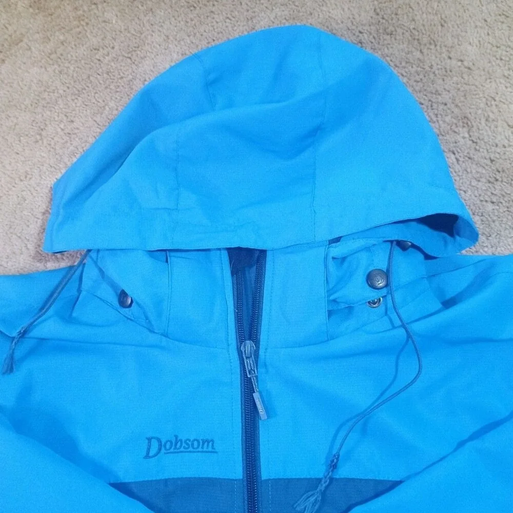 Dobsom Sweden Windbreaker Jacket Mens XL Blue Hooded Gorpcore Outdoor‎ Full Zip